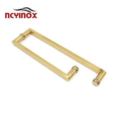 Manija de puerta de vidrio de acero inoxidable tipo L tira de barra de toalla para puerta de ducha