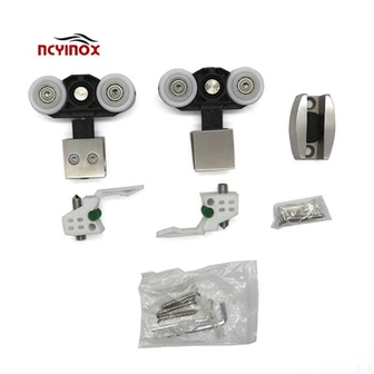 Rodillo colgante para puerta corrediza de vidrio templado, ruedas colgantes, rueda de rodillo para puerta